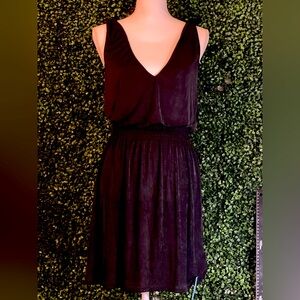 NWT Cupshe Black Shoulder-Tie Swimsuit Coverup Tank Size Small Gathered Waist